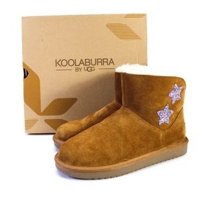 by UGG beige suede leather sheepskin shearling lining boots 4